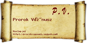 Prorok Vénusz névjegykártya